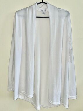 White Open-Front Women's Cardigan Sweater Lightweight